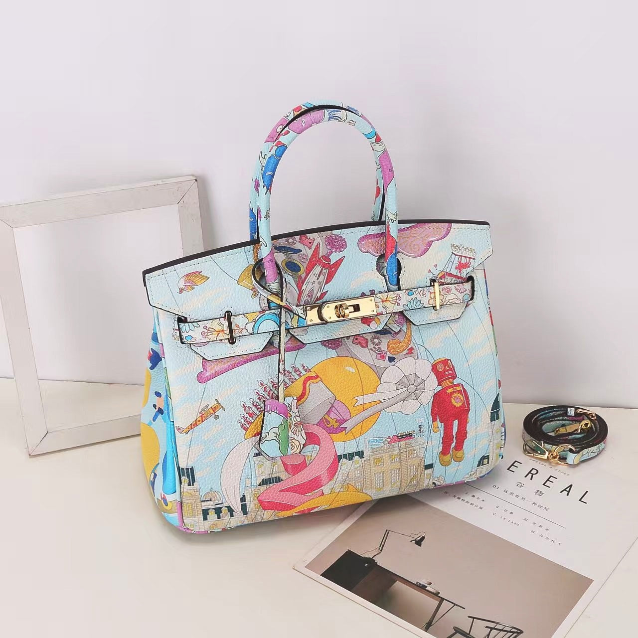 Rosélune Luxe Hand Painted Designer Handbag | Women’s Shoulder & Crossbody Bag