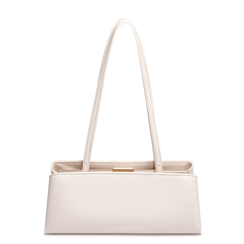 Women’s Luxury Shoulder Bag | Gold Clasp Baguette Handbag