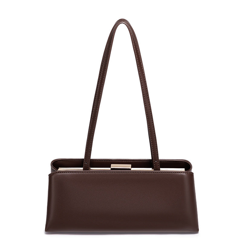 Women’s Luxury Shoulder Bag | Gold Clasp Baguette Handbag