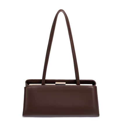 Women’s Luxury Shoulder Bag | Gold Clasp Baguette Handbag