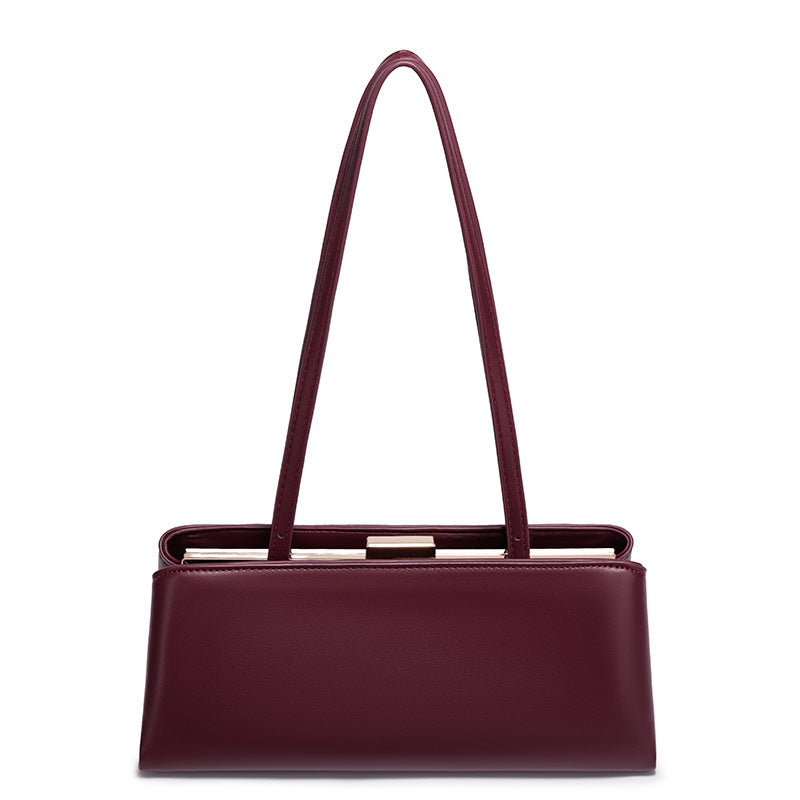Women’s Luxury Shoulder Bag | Gold Clasp Baguette Handbag