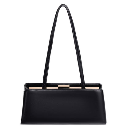 Women’s Luxury Shoulder Bag | Gold Clasp Baguette Handbag