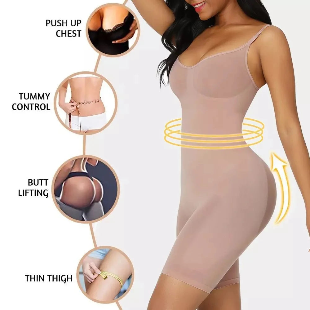 SculptCurve™️ Seamless Mid-Thigh Shaping Bodysuit