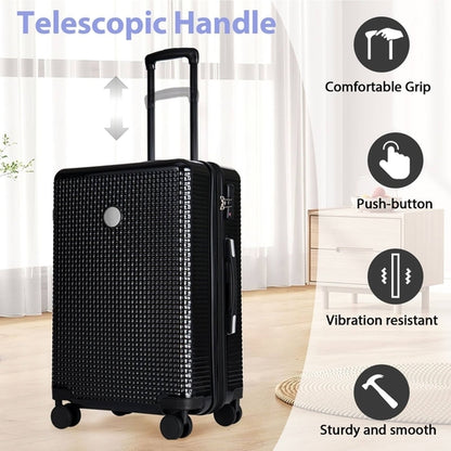 3 Piece Set Of Hard Shell Suitcases With Wheels, Light Expandable