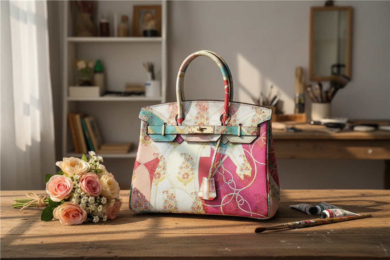 Rosélune Luxe Hand Painted Designer Handbag