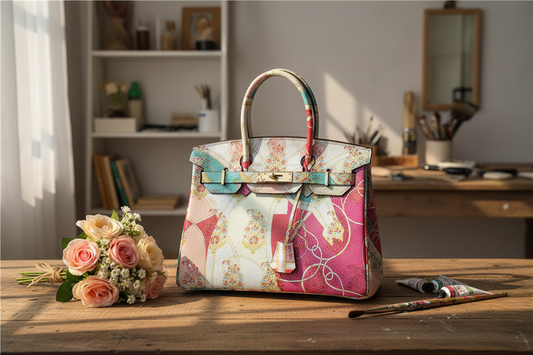 Rosélune Luxe Hand Painted Designer Handbag